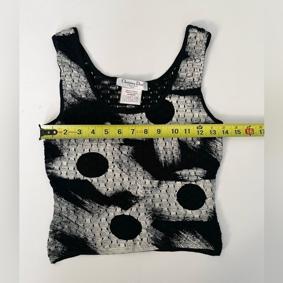 Christian Dior Boutique Galliano Era Crop Knit Painted Perforated Tank Art 10 - Picture 9 of 10